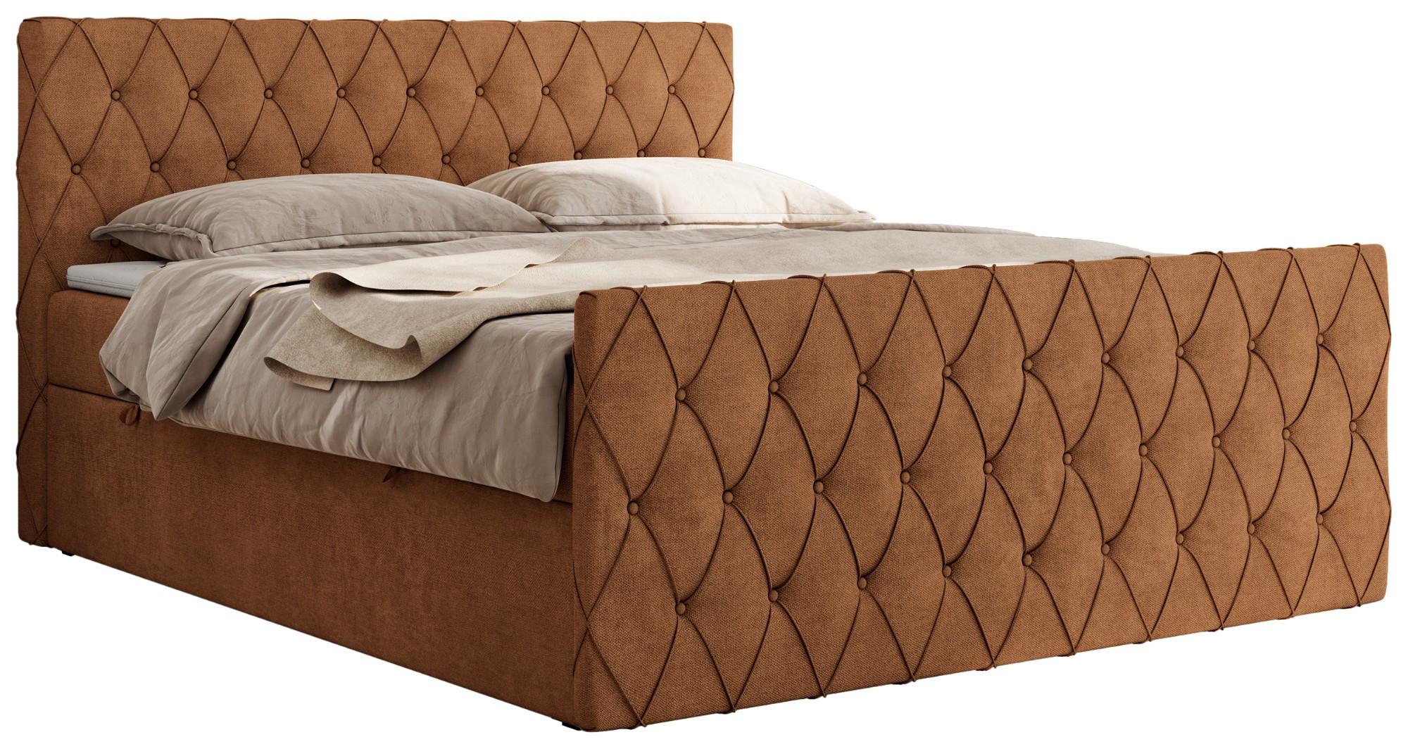 BOXBETT MIREN DUO 200/200 - Orange Strukture - H3 - Orange, Holz/Textil (200/200cm) - MKS