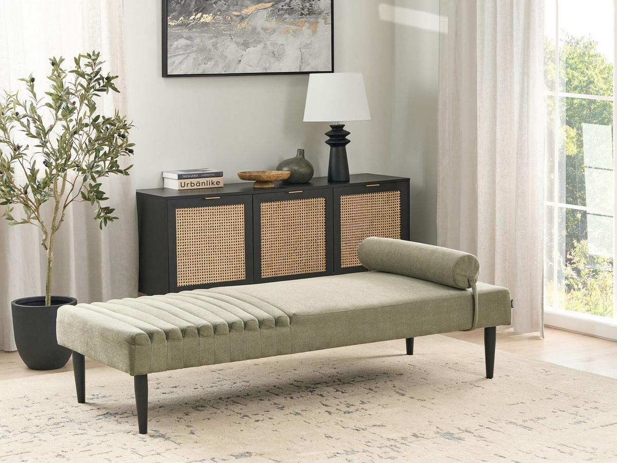 CHAISELONGUE Stoff Grün Mauriac - Grün, Textil (74/40/180cm) - Beliani