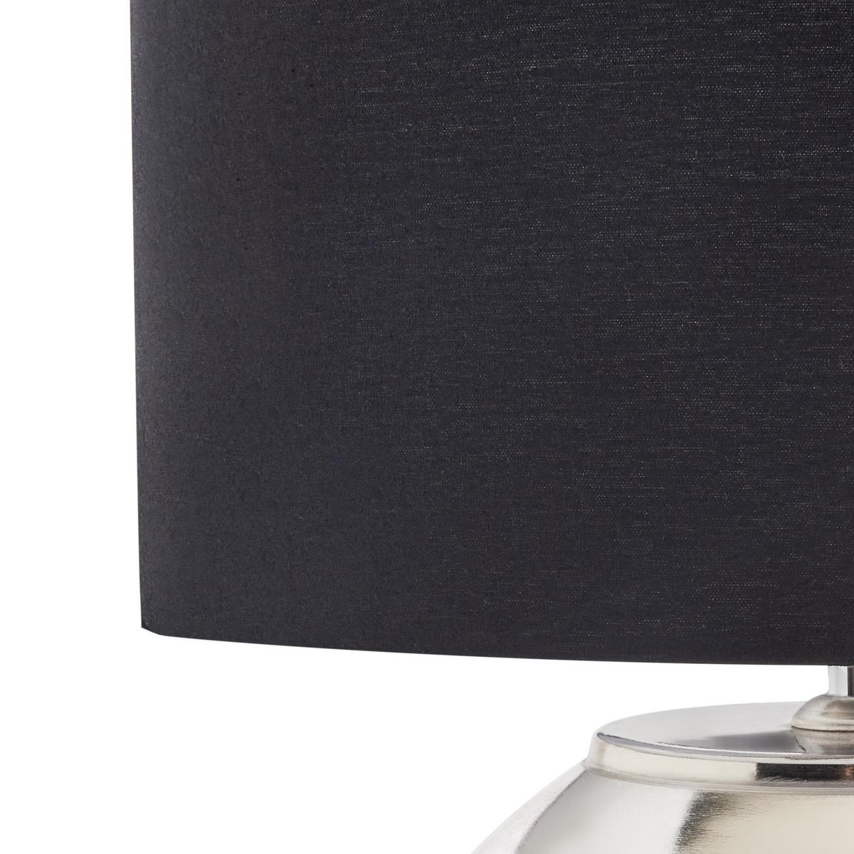 TISCHLAMPE Metall Silber Sobramati - Silberfarben/Schwarz, Holz (39/39/52cm) - Beliani