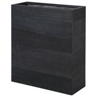 BLUMENTOPF schwarz rechteckig 80/30/92 cm Thimena - Schwarz, Naturmaterialien (92cm) - Beliani