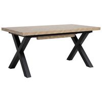 ESSTISCH Tavero in rechteckiger Form, ausziehbar, 160-240 cm, Eichefarben - Eichefarben/Schwarz, Metall (90/160/77cm) - Beautysofa