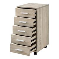 ROLLCONTAINER Stockholm - Sonoma Eiche, Holzwerkstoff (33/63/38cm) - [en.casa]