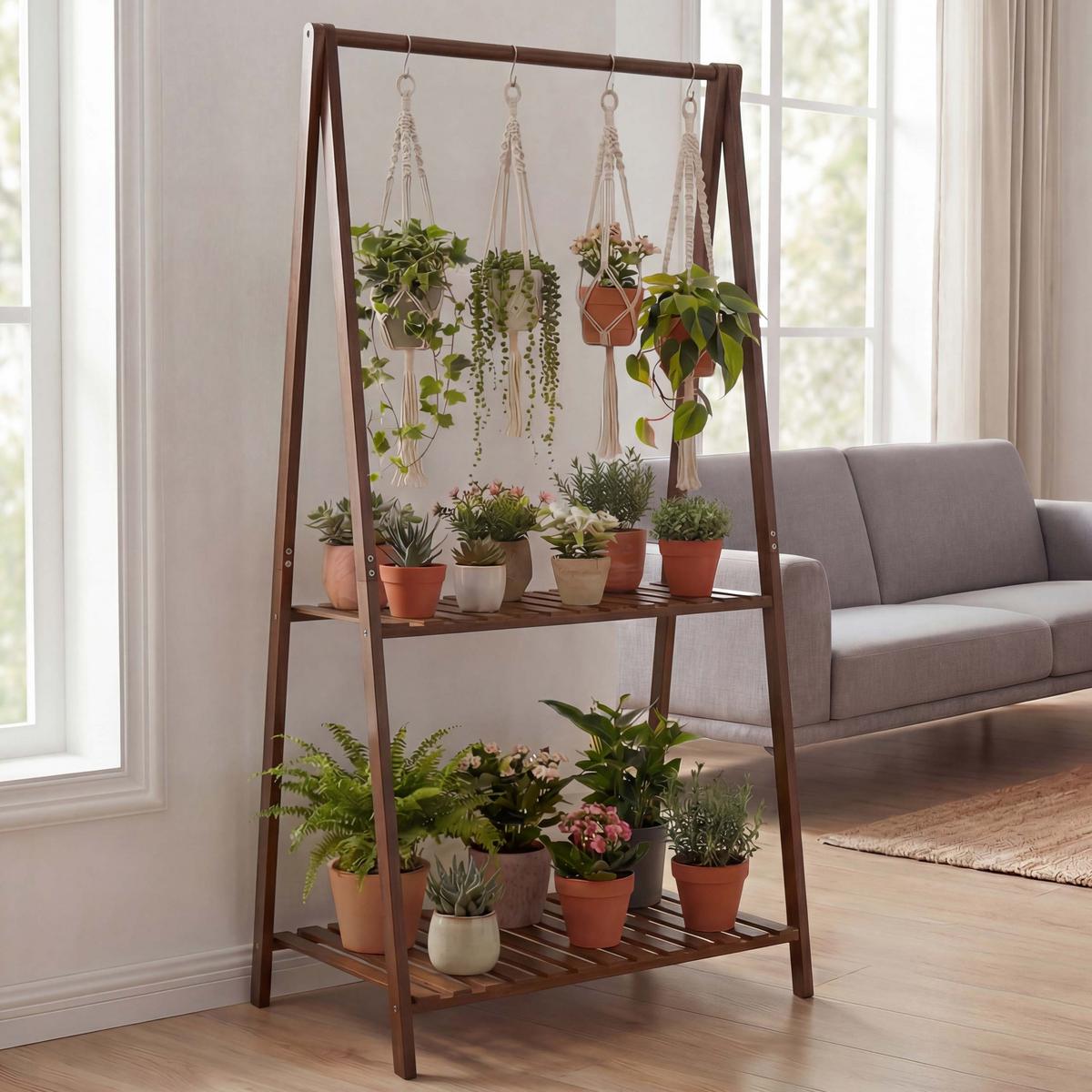 PFLANZENREGAL Braun - Braun, Holz (70/130/44cm) - MCW