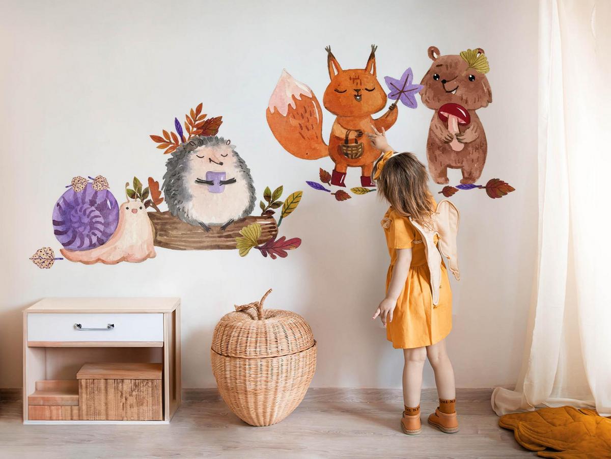 WANDAUFKLEBER 100x160cm - Herbstfarben - Multicolor, Kunststoff (100/160/0.1cm) - Wallfluent