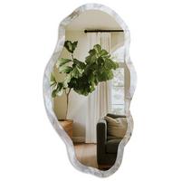 SPIEGEL 90x45 cm asymmetrisch mit Druck - Marmormuster - Transparent, Glas (45/90/0.4cm) - TULUP