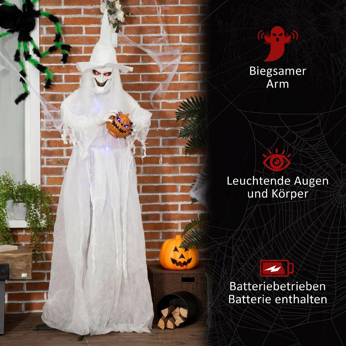 HEXE Polyester Weiß - Weiß, Kunststoff (64/189/47cm) - Outsunny