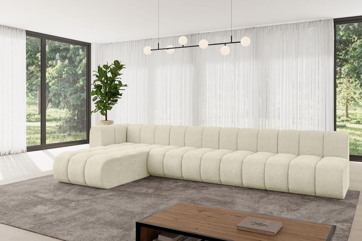 ECKSOFA modulares Sofa Darnel-L3 - 387x177x70 cm Beige - Beige, Holzwerkstoff/Textil (387/177cm) - ALTDECOR