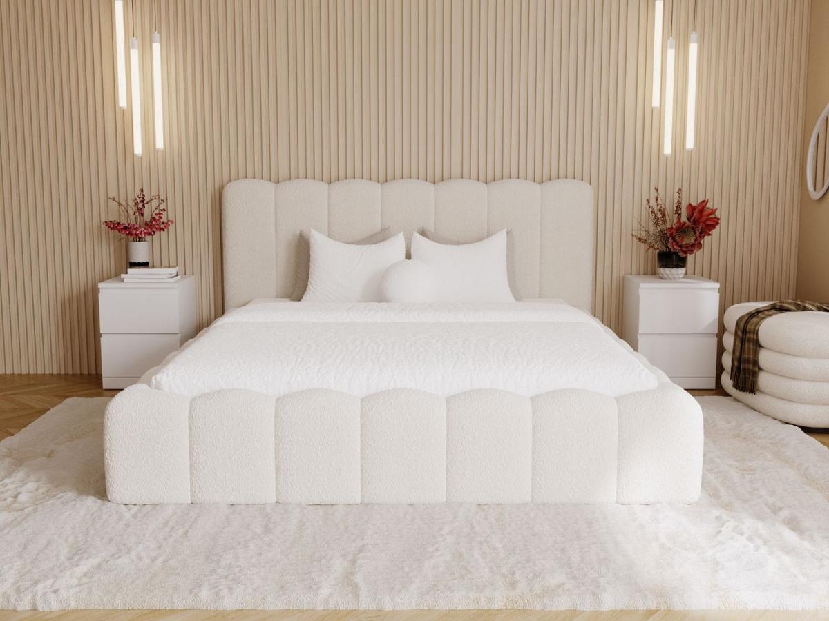 POLSTERBETT Smile 200x200 Bouclé-Stoff Creme - Creme, Textil (200/200cm) - Graingold