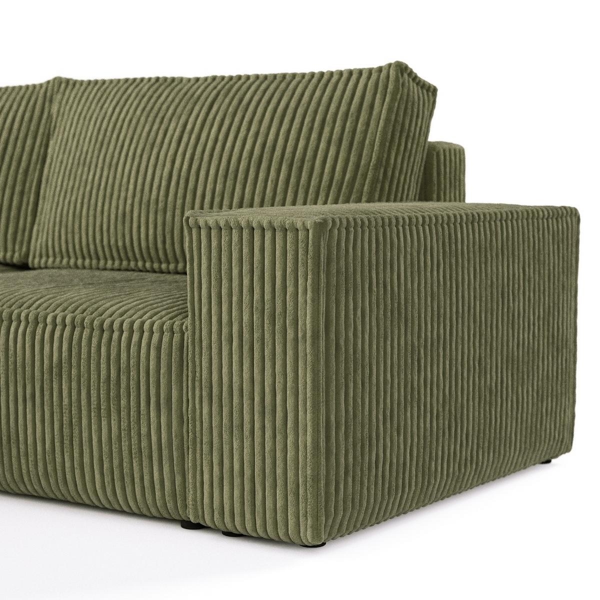 ECKSOFA CAVO mit Schlaffunktion Grün im Tilia Stoff - Schwarz/Grün, Holz/Holzwerkstoff (255/148cm) - AltaBeds