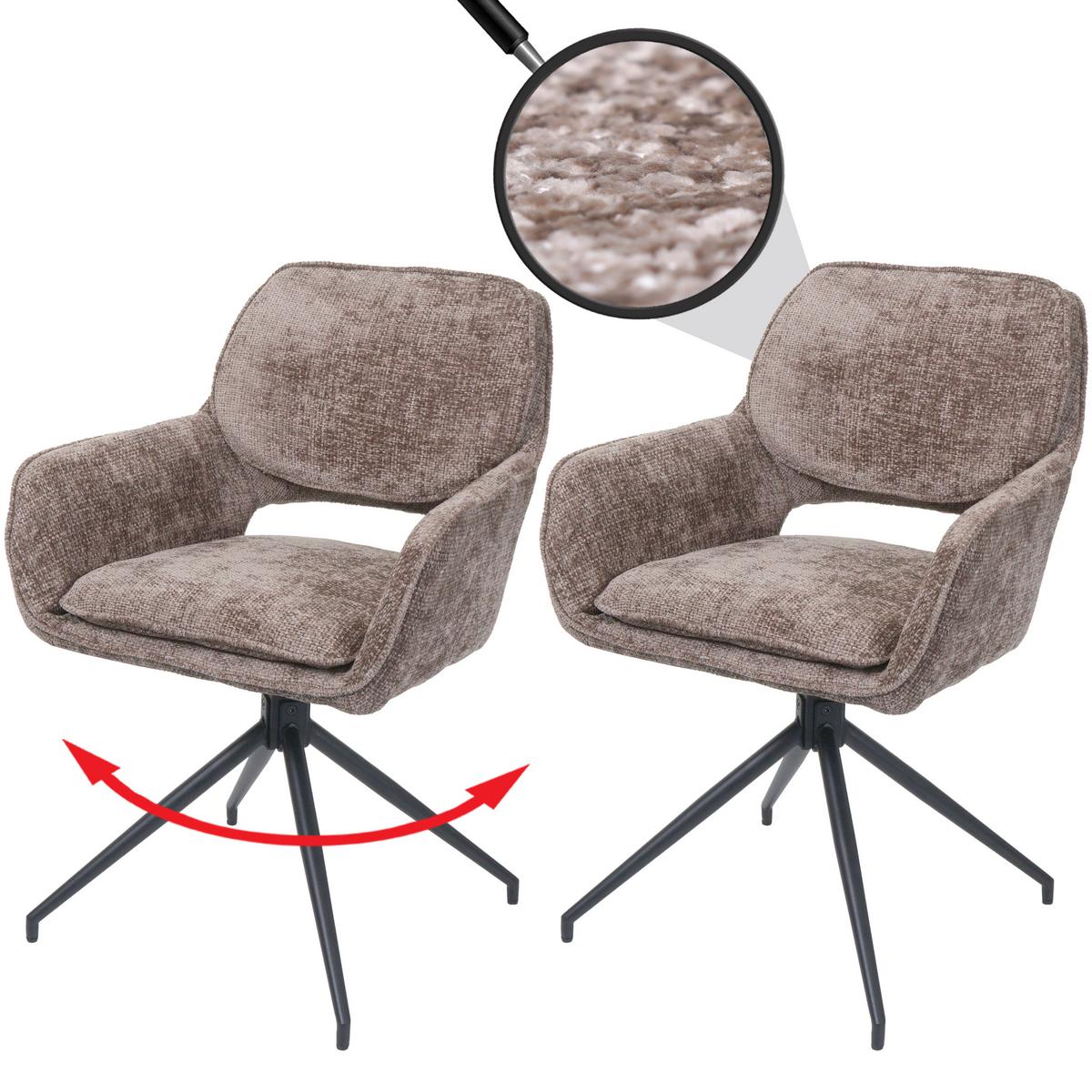 ESSZIMMERSTUHL Braun 2er-Set - Braun, Textil (57/86/61cm) - MCW