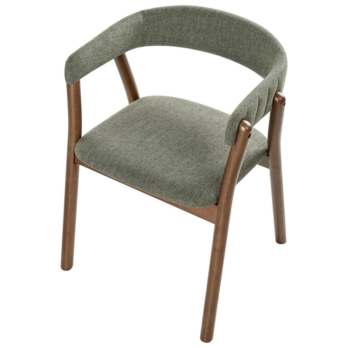 ESSZIMMERSTUHL 2er Set Stoff Dunkelbraun/Grün Mylo - Dunkelbraun/Grün, Holz/Textil (58/77/56cm) - Beliani
