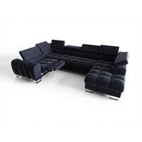WOHNLANDSCHAFT Bastien Relax - Blau, Holzwerkstoff/Textil (350/95/198cm) - Fun Möbel