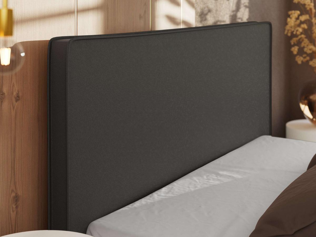 POLSTERBETT CORIVO CLASSIC 180/200 - Grau Kunstleder - Pocket-Matratze - Dunkelgrau/Schwarz, Kunststoff/Textil (180/200cm) - MKS