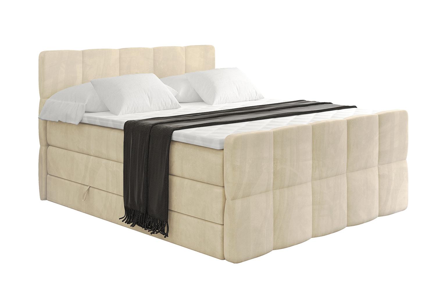 BOXSPRINGBETT mit Matratze und Lattenrost - LIRO-Z KING-200x200 - Beige Monolith - Beige, Holzwerkstoff (200/200cm) - ALTDECOR