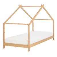 KINDER-HAUSBETT Heller Holzfarbton 90-200 cm Orlu - Eschefarben, Holz (90/200cm) - Beliani