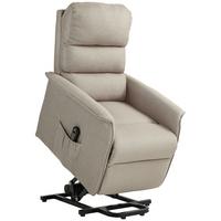 FERNSEHSESSEL mit Aufstehhilfe Elektrisch, Relaxsessel mit Liegefunktion Beige - Beige/Schwarz, Textil/Metall (90/96/66cm) - HOMCOM