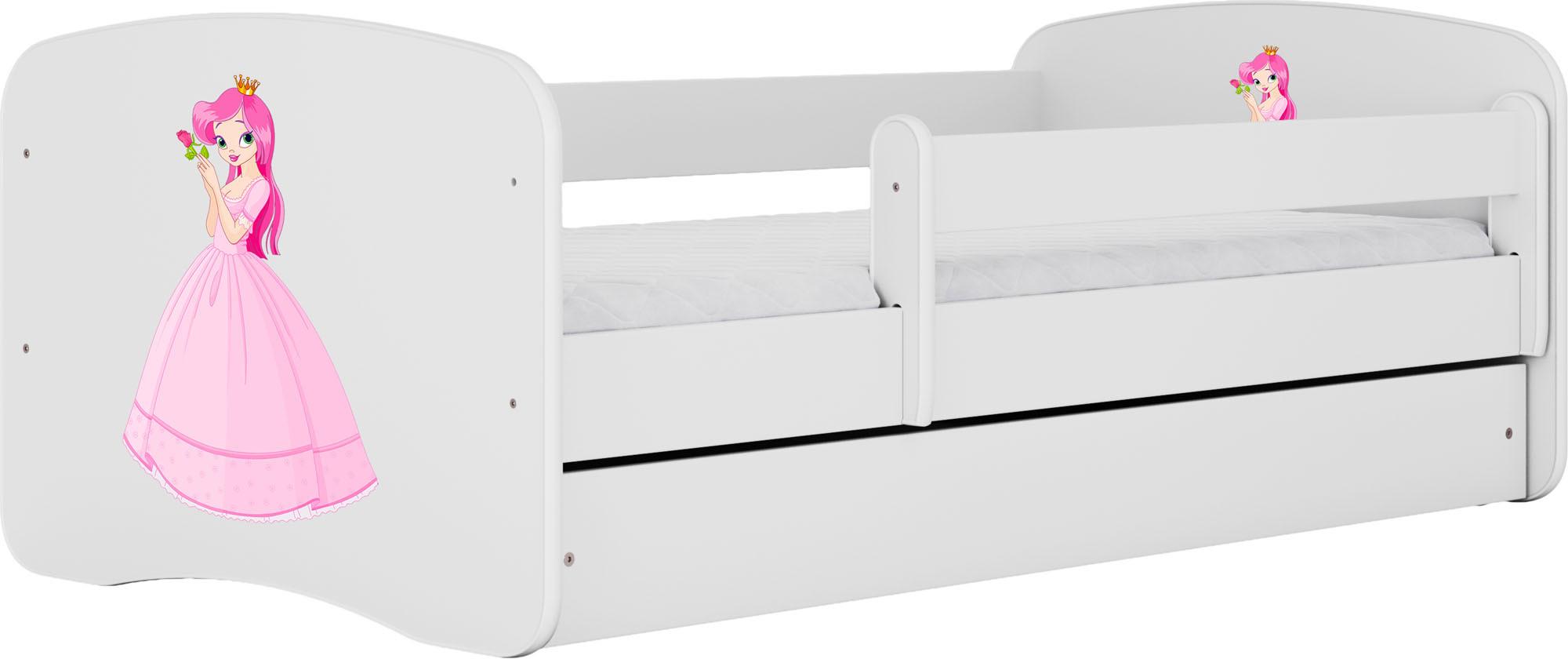 KINDERBETT Emily mit Schublade und Matratze, Weiß 70x140 cm - Altrosa, Holzwerkstoff (140/70cm) - WFL GROUP