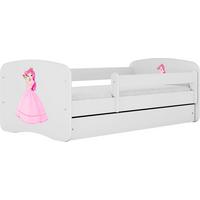 KINDERBETT Emily mit Schublade und Matratze, Weiß 70x140 cm - Altrosa, Holzwerkstoff (140/70cm) - WFL GROUP
