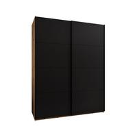 SCHWEBETÜRENSCHRANK 245,5/190/64 2-türig - Schwarz/Eiche Artisan, Holz/Metall (190/245/64cm) - Abiks Möbel