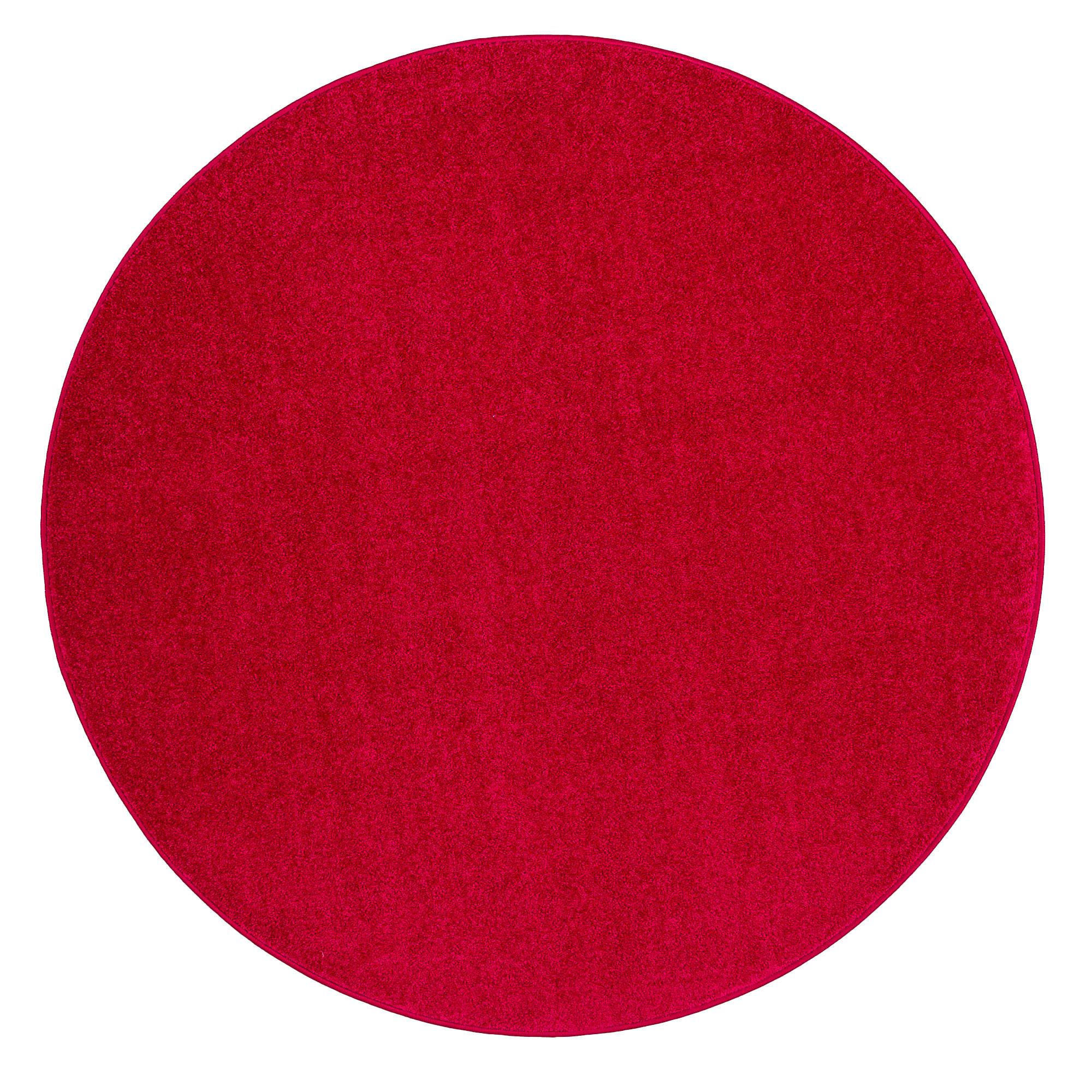 HOCHFLOR VELOURS TEPPICH LUNA RUND - Rot, Textil (200/200cm) - Snapstyle