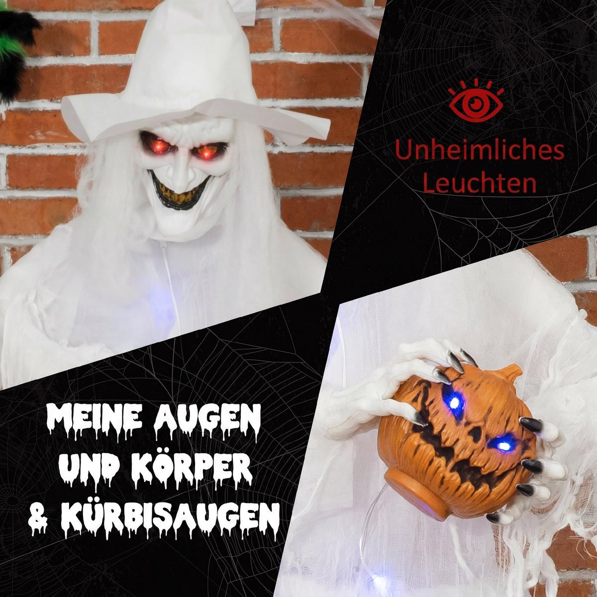 HEXE Polyester Weiß - Weiß, Kunststoff (64/189/47cm) - Outsunny
