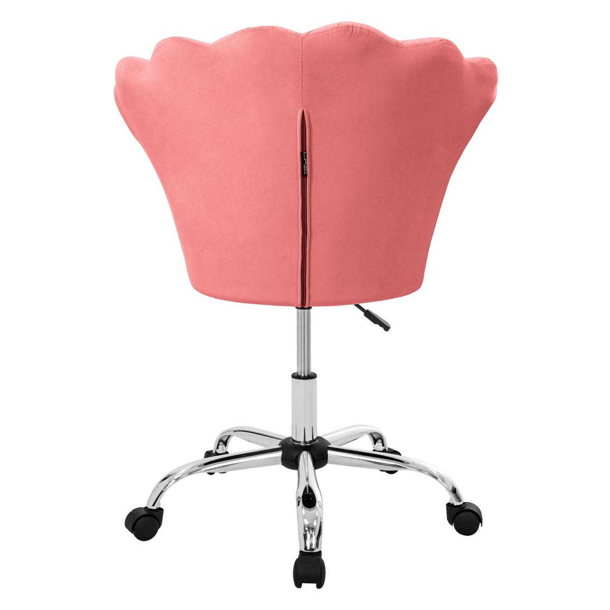 BÜROSTUHL Samt Rosa - Rosa, Metall (68/90/68cm) - ML-DESIGN