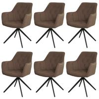 ESSZIMMERSTUHL Braun 6er-Set - Braun, Textil (55/87/60cm) - MCW