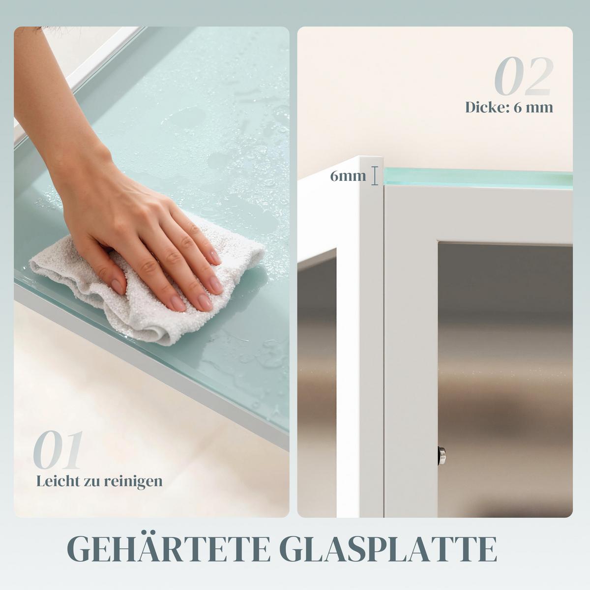 ESSTISCH Küchentisch für 4 Personen, Esszimmertisch für Küche Metall, Weiß - Weiß, Metall (120/60/75cm) - HOMCOM
