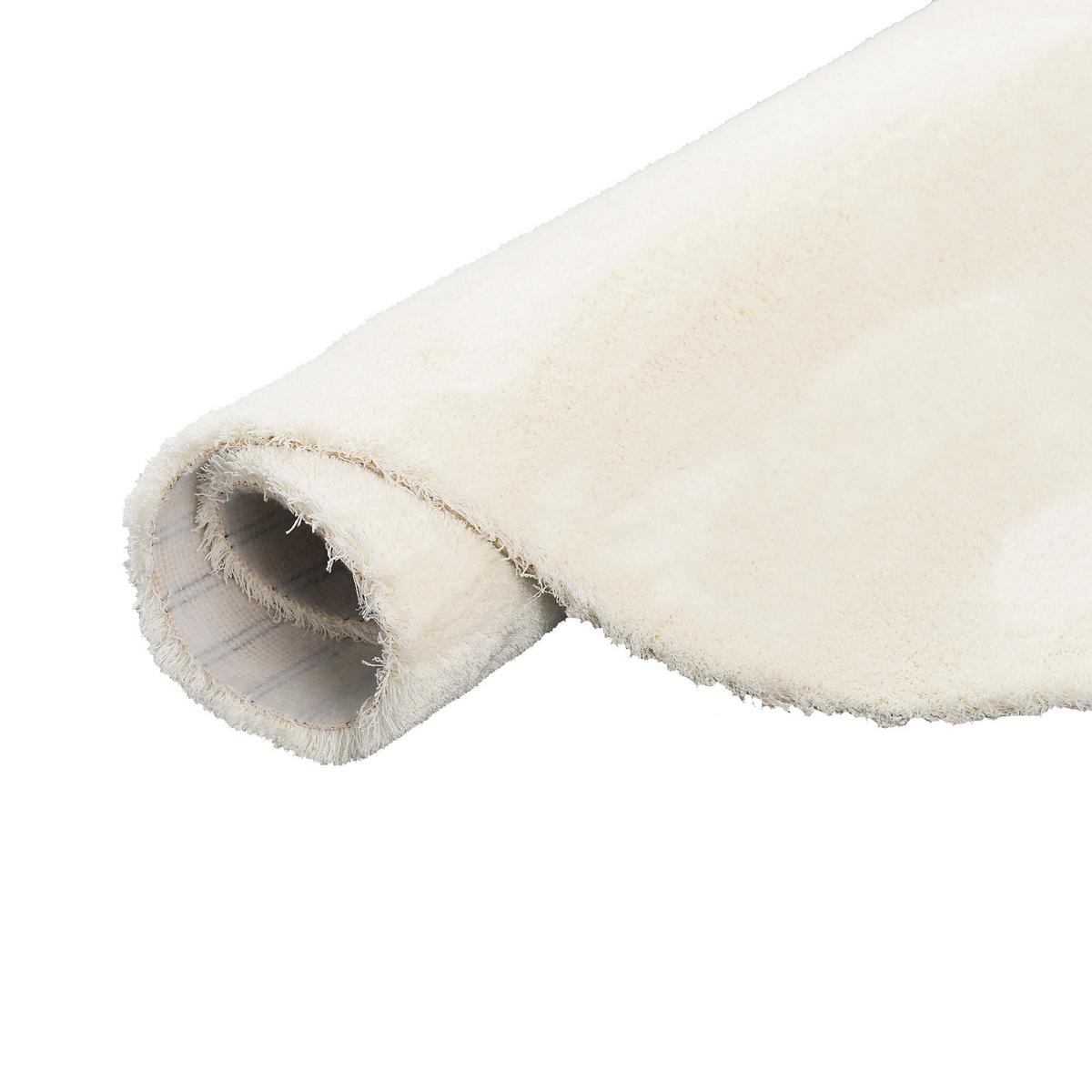 LUXUS HOCHFLOR SHAGGY TEPPICH VELVET RUND - Weiß, Textil (100/100cm) - Snapstyle