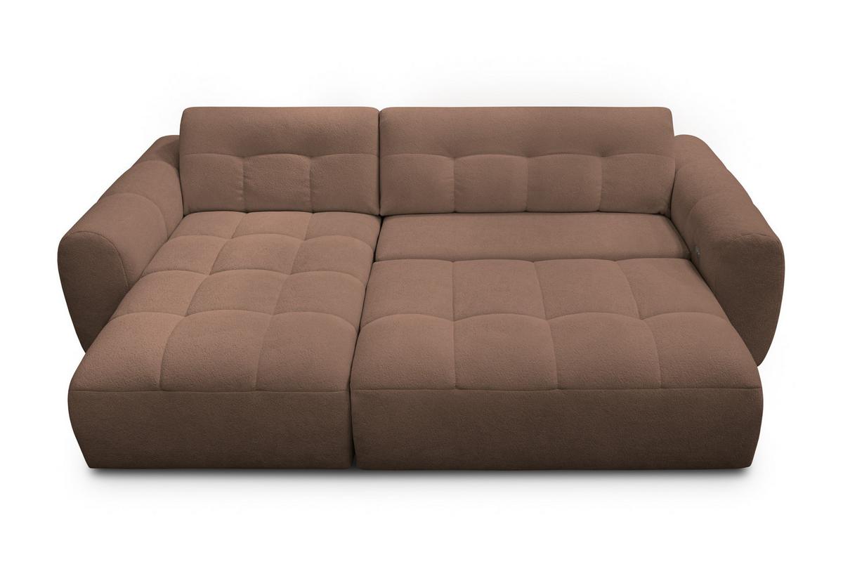 ECKSOFA LUMERO 4-Sitzer LINKS, braun - Schwarz/Braun, Holz/Textil (275/166cm) - Courtois Laville
