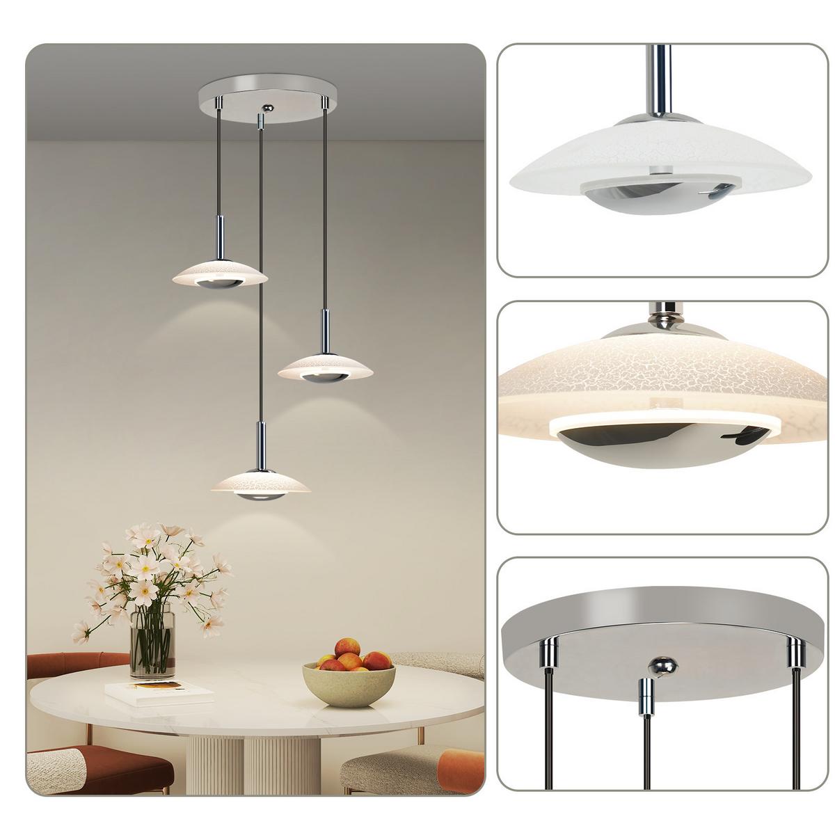 HÄNGELEUCHTE Lirag 16/25/138 cm - Beige, Metall (16/25/138cm) - ZMH