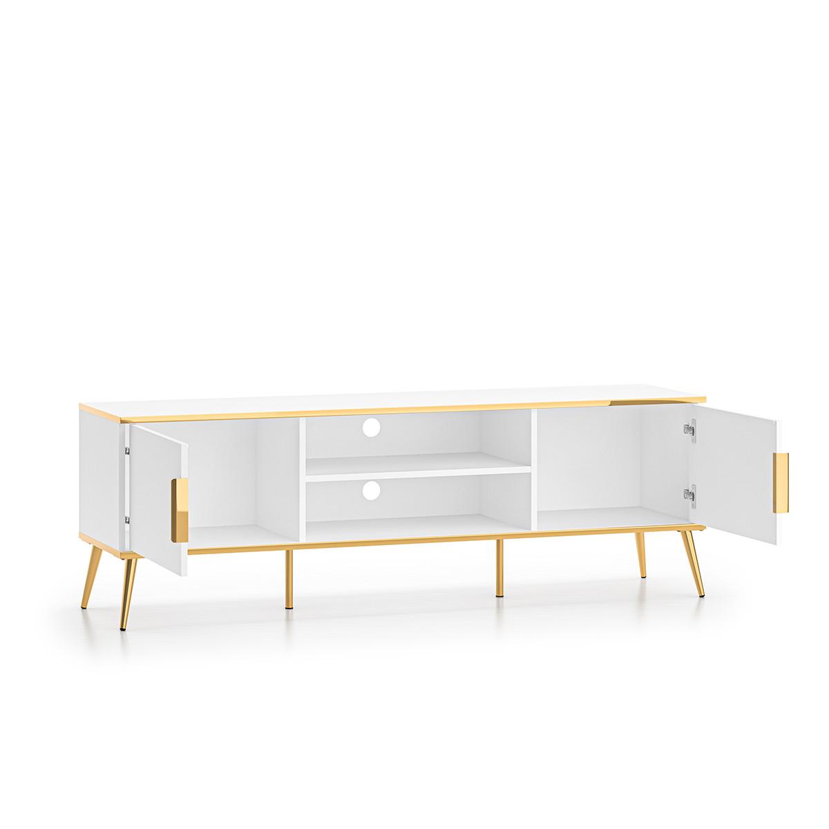 TV-MÖBEL Zora Weiß - Weiß, Holzwerkstoff (160/53/40cm) - Petits-meubles