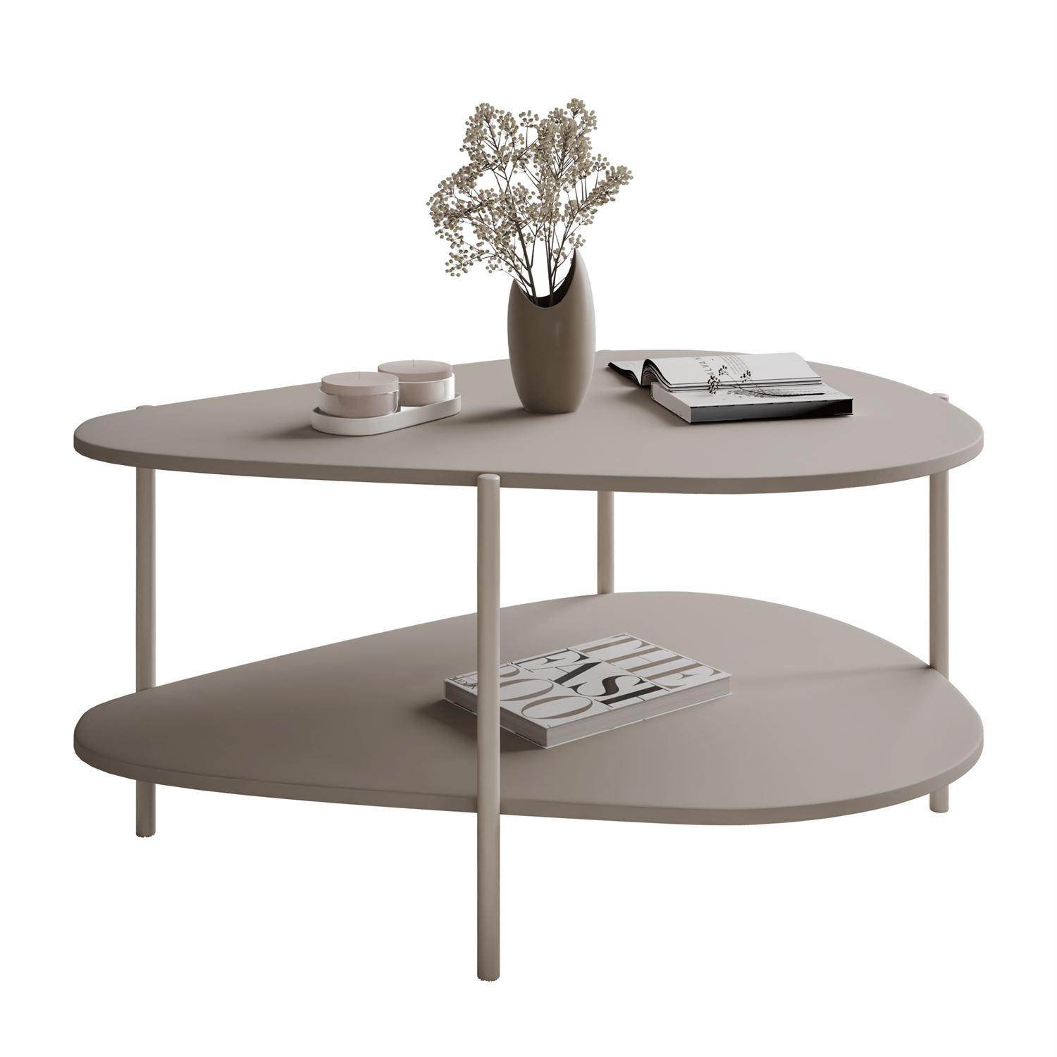 COUCHTISCH LUMI mit Ablage, Kaschmir - Kaschmir, Holzwerkstoff (65/90/45cm) - Lookway