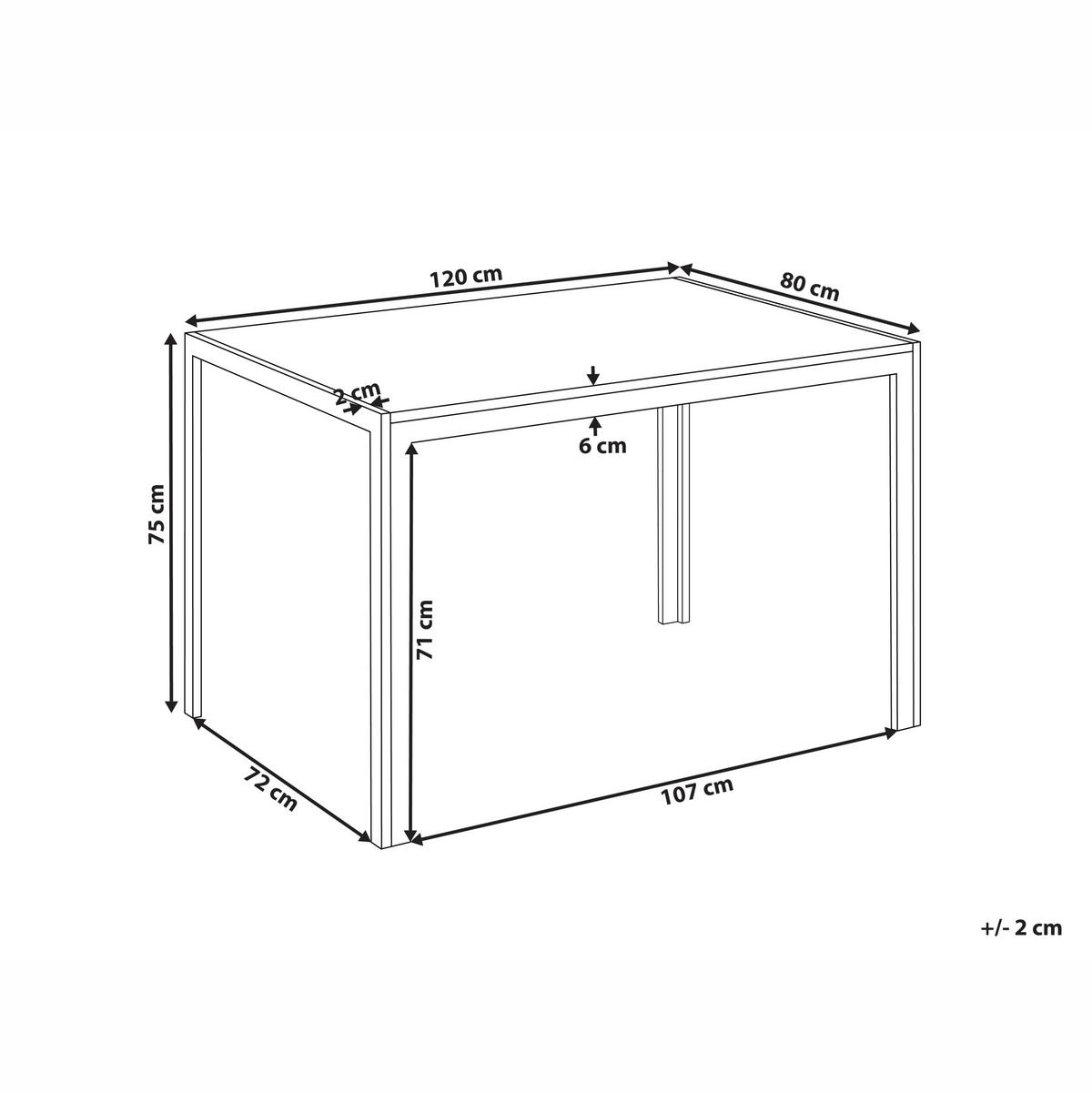ESSTISCH Braun/Schwarz 120/80 cm Mann - Hellbraun, Holzwerkstoff (120/80/75cm) - Beliani