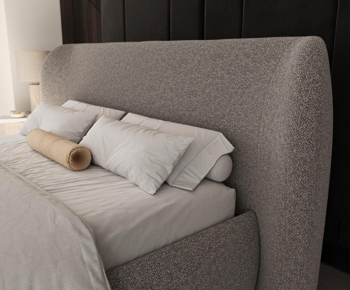 POLSTERBETT Bellano mit Stauraum 140/200 cm Beige im Bubble Stoff - Beige/Schwarz, Holz/Holzwerkstoff (140/200cm) - AltaBeds