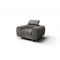 SESSEL Bastien In Stoff Moly - Grau, Holzwerkstoff/Textil (115/95/97cm) - Fun Möbel