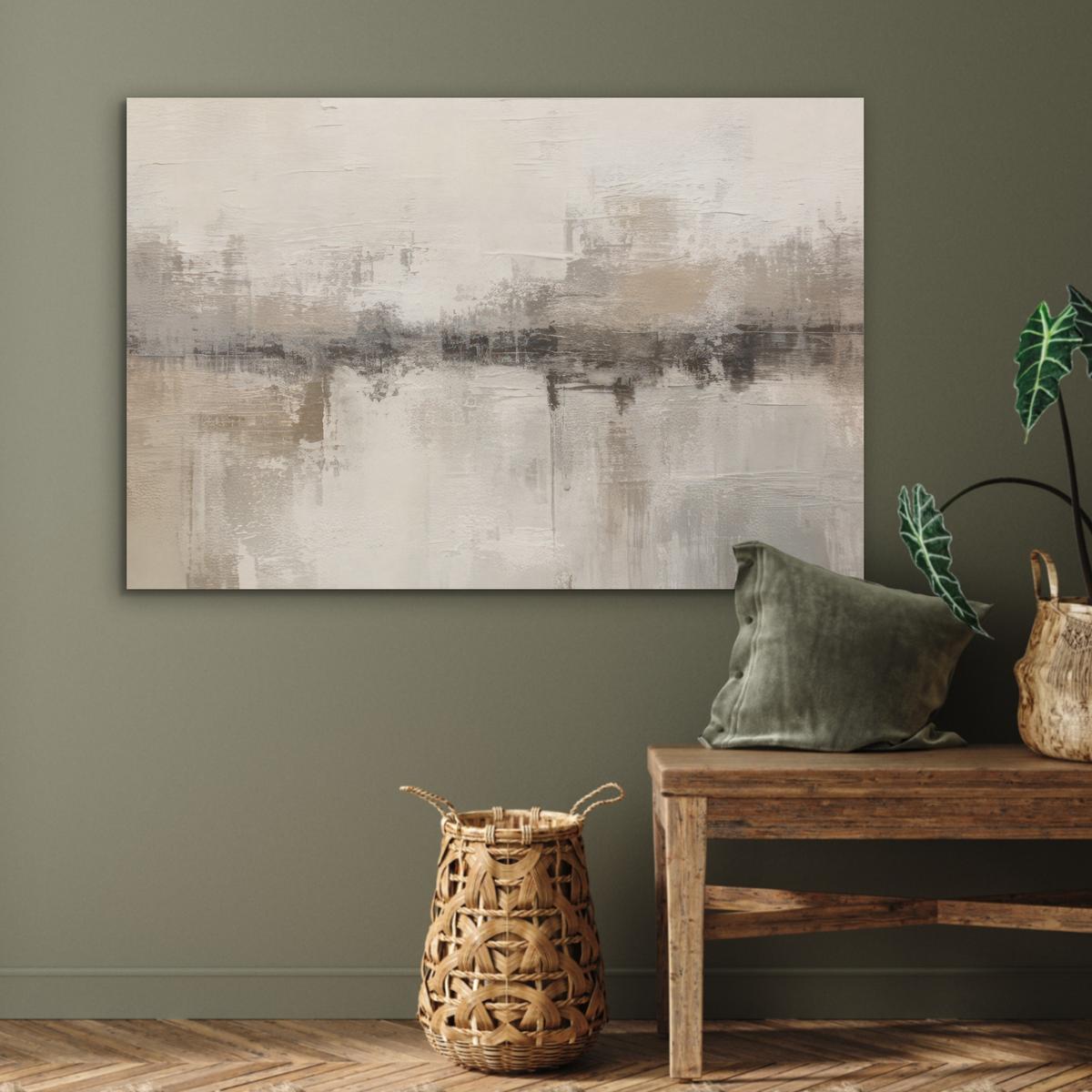 AKUSTIKBILD Moderne Kunst - Abstrakt - Beige Akustikpaneele 90x60 cm - Beige, Kunststoff (90/60/0.9cm) - MuchoWow