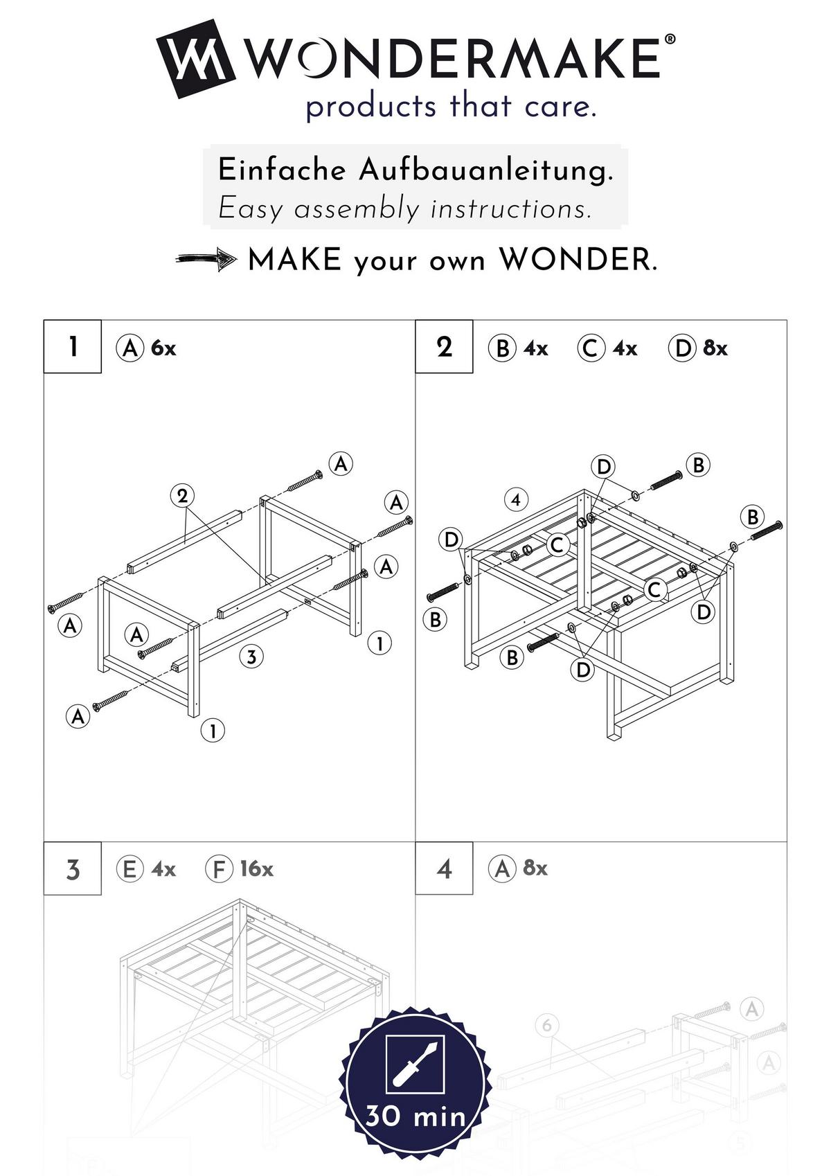 KINDERSITZGRUPPE aus Holz, mit Abdeckung, für Kinder ab 3 Jahren - Weiß, Holz (75/80/60cm) - WONDERMAKE