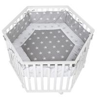 LAUFGITTER 6-eckig Little Stars - Weiß, Holzwerkstoff (118.5/72.5/103.5cm) - Roba