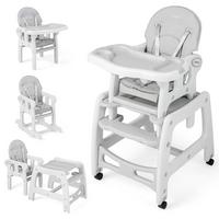 BABYHOCHSTUHL Grau - Grau, Kunststoff (62/104/51cm) - COSTWAY