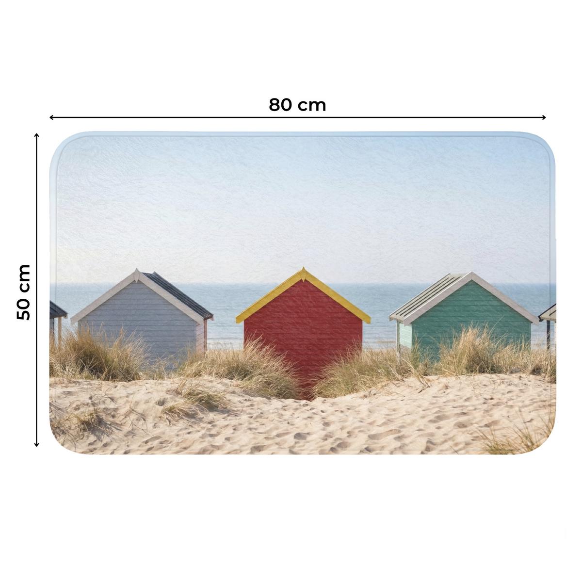 WC-VORLEGER Strand - Ferienhäuser - Farbenfroh - Dünen Toilettenteppich 80x50 cm - Multicolor, Textil (80/1cm) - OnlyWow