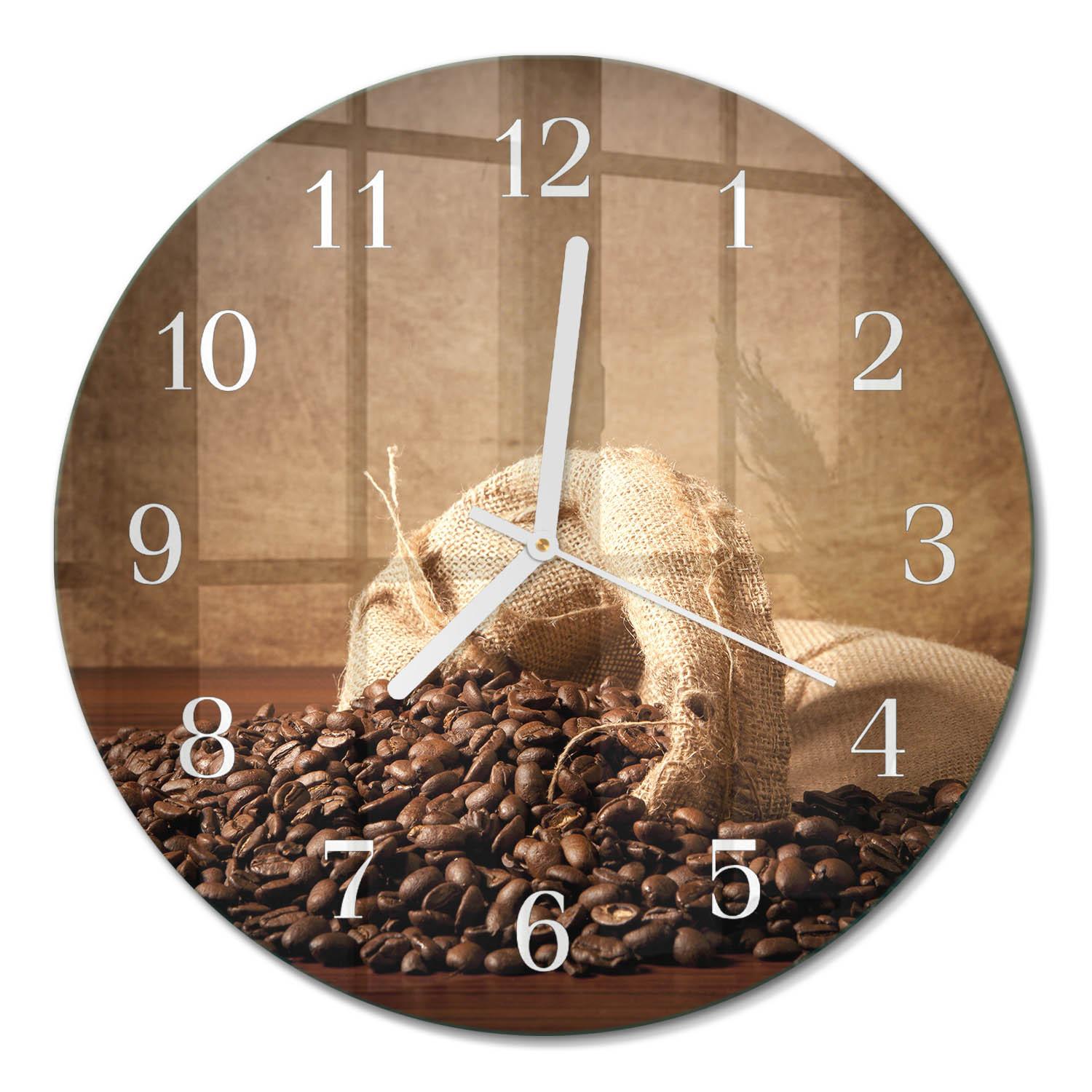 WANDUHR aus Glas Ø30 cm - Kaffee - Braun, Glas (30/30/0.4cm) - TULUP