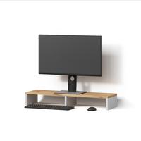 MONITORSTÄNDER Lorena Weiß/Goldkraft Eiche 80 x 12 cm - Honigeiche/Weiß, Holzwerkstoff (23.5/80/12cm) - Livinity®