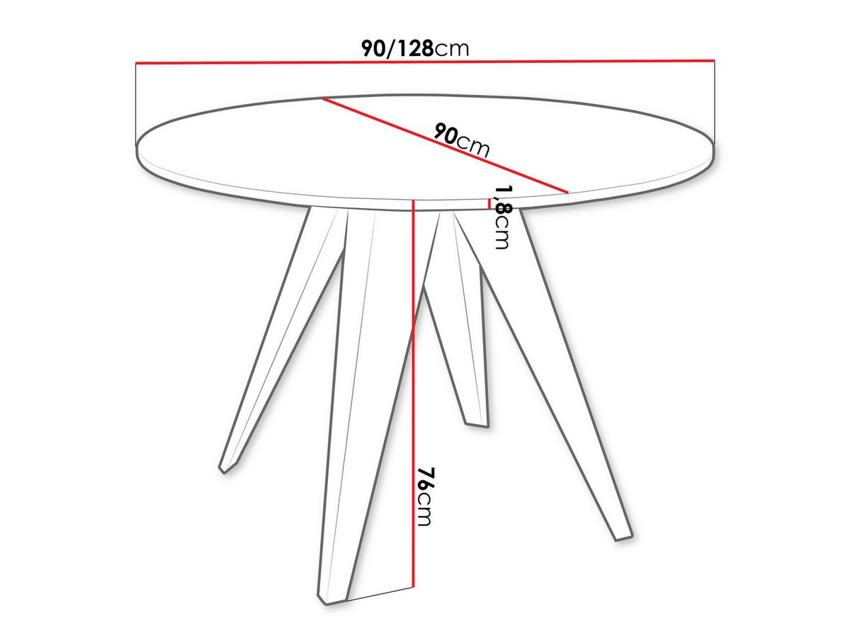 TISCH Gerda 90 - Schwarz/Weiß, Holzwerkstoff/Metall (90/90/76cm) - MIRJAN24