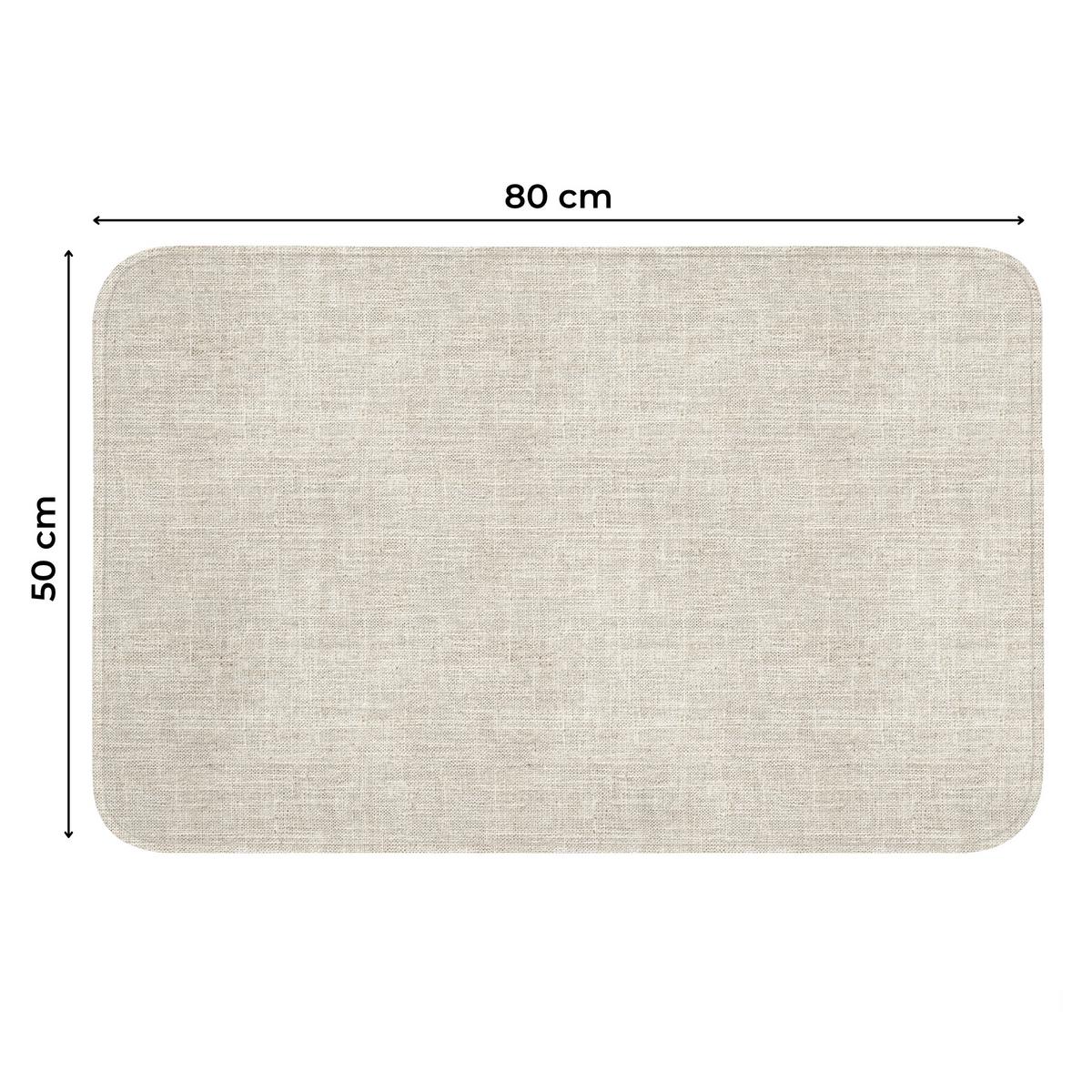 WC-VORLEGER Leinen - Textur - Beige Toilettenteppich 80x50 cm - Beige, Textil (80/1cm) - OnlyWow