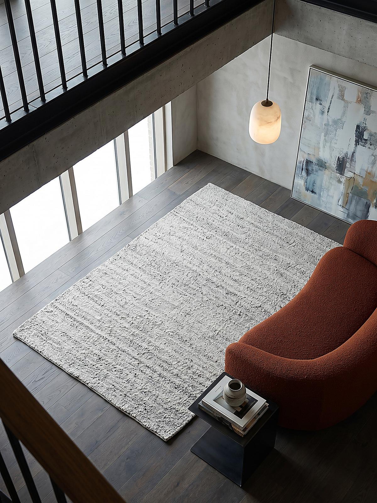 KURZFLORTEPPICH handgewebt GLAVEN, Bouclé-Struktur, Hellgrau, 120 x 170 cm - Grau, Textil (120/170cm) - KADIMA DESIGN