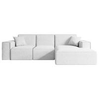 ECKSOFA Ottomane Rechts SERRA-L - 266x169x80 cm Weiß Bouclé - Schwarz/Weiß, Holzwerkstoff/Kunststoff (266/169cm) - ALTDECOR
