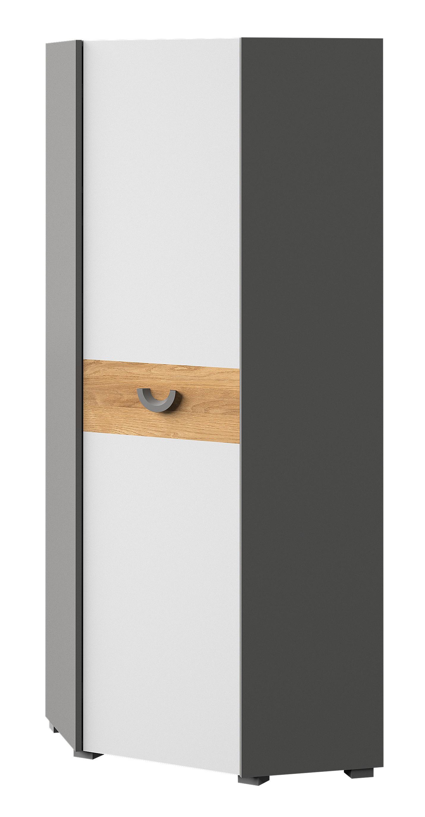 DREHTÜRENSCHRANK ARCADA 73/189,5/73cm 2-türig Eichefarben - Eichefarben/Weiß, Holzwerkstoff (73/189.5/73cm) - MASSENO