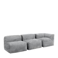 SITZSACK-SOFA 3-tlg. ZEN: Ecksessel, 2 Sessel - Grau, Textil (290/68/100cm) - icon