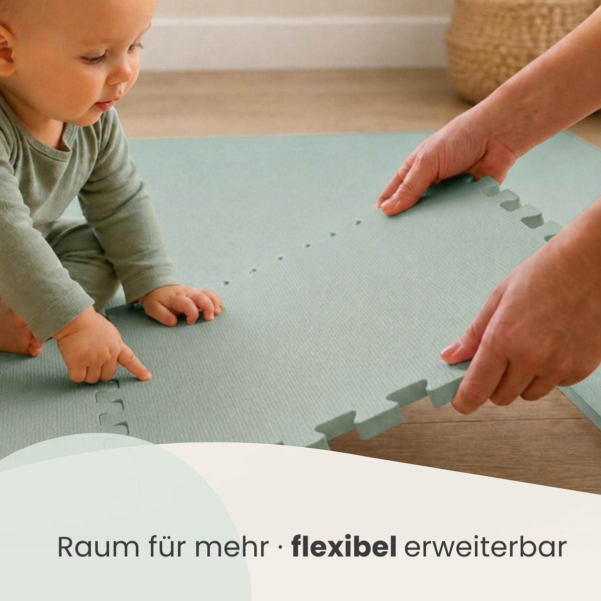 SPIELMATTE ab Null - 90 cm Baby Puzzlematte Mint - Mintgrün, Kunststoff (30/30cm) - Littletom